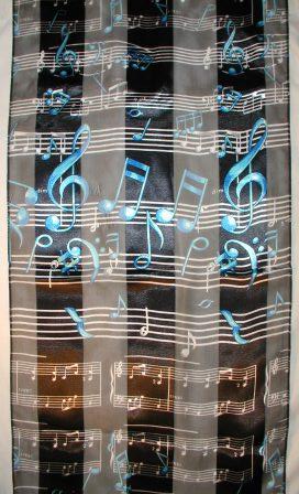 Black and Blue Notes Scarf